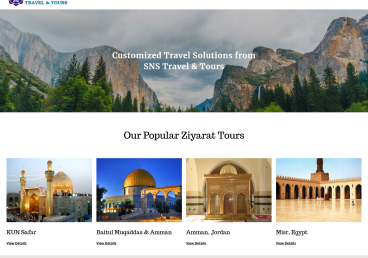 Website Design & Build for SNS Travels & Tours